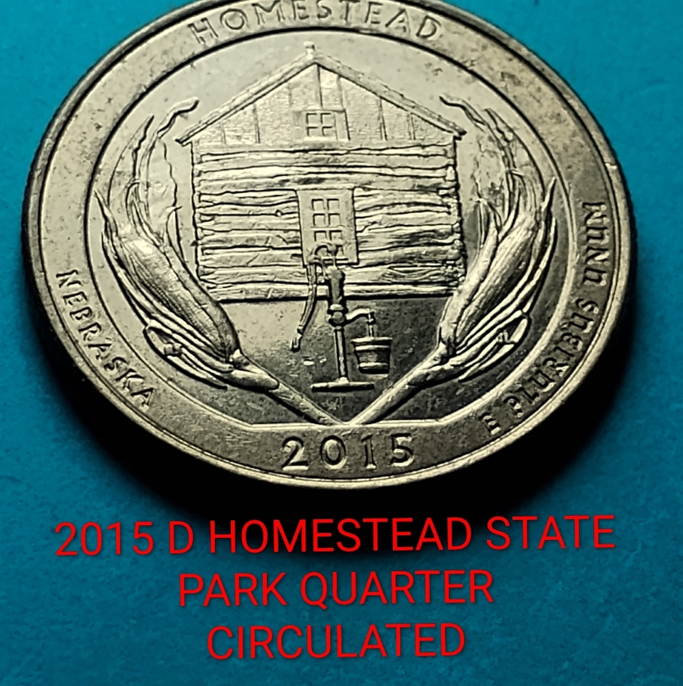 ✅❤️2015 D HOMESTEAD STATE PARK QUARTER CLAD CIRCULATED